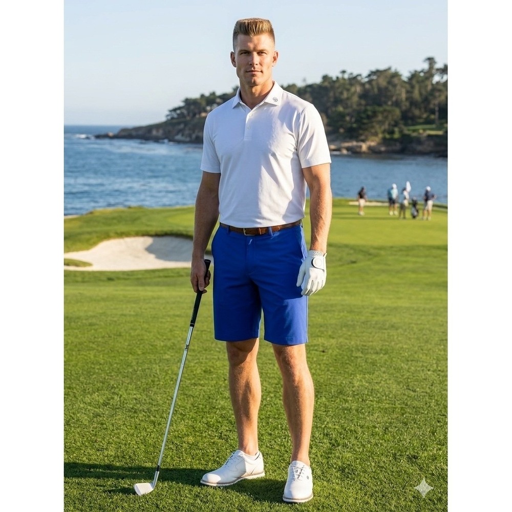 Nike Golf Dri-FIT Standard Fit Royal Blue Shorts Mens Size 32 Performance